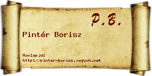 Pintér Borisz névjegykártya